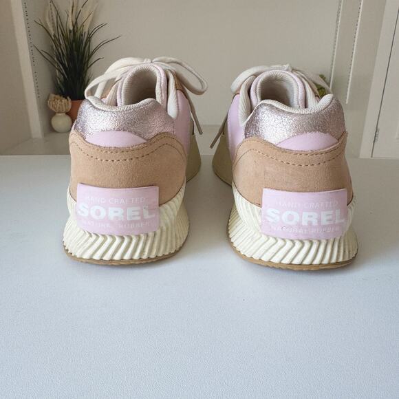 Sorel Pink Tan Leather Ona Blvd Waterproof Low Top Sneaker Size 11 - Picture 6 of 9